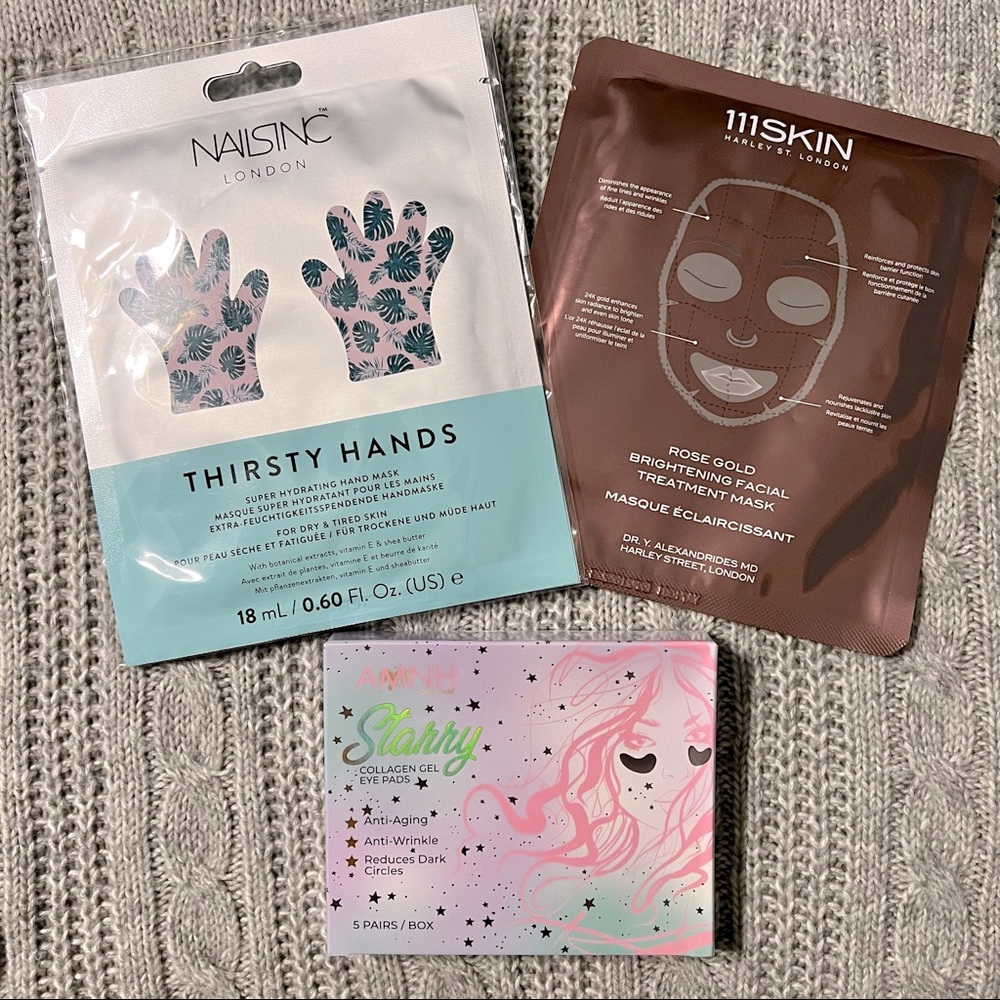 Lot/Bundle NWT 111Skin Mask Nailsinc London Thirsty Hands AMNH Starry Eye pads